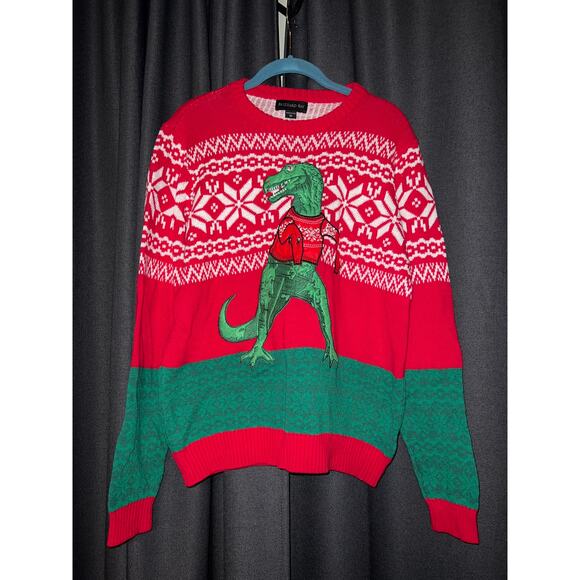 Ugly Christmas Sweater Xmas Size Medium Dinisaur - Picture 1 of 3
